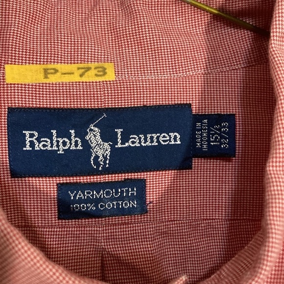 Polo Ralph Lauren Yarmouth Style pleated cuff men’s Large 15 1/2 32/33 blue lab - Picture 2 of 7
